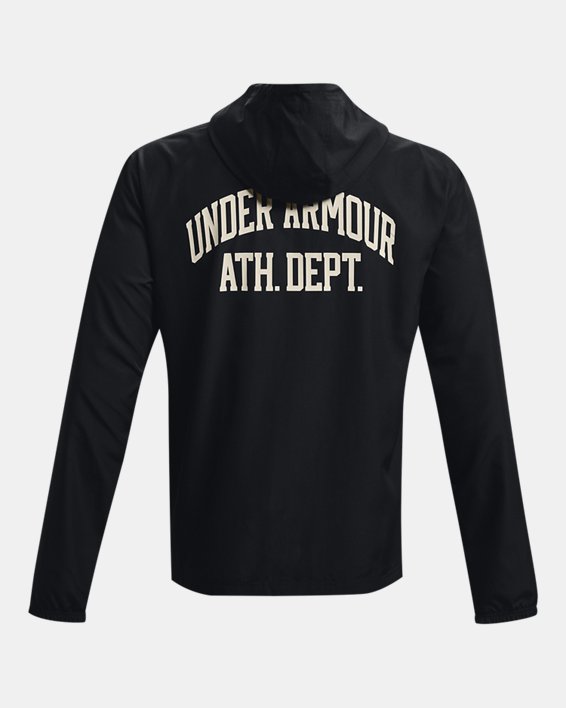 Men's UA Sportstyle Athletic Department Windbreaker Jacket, Black, pdpMainDesktop image number 5